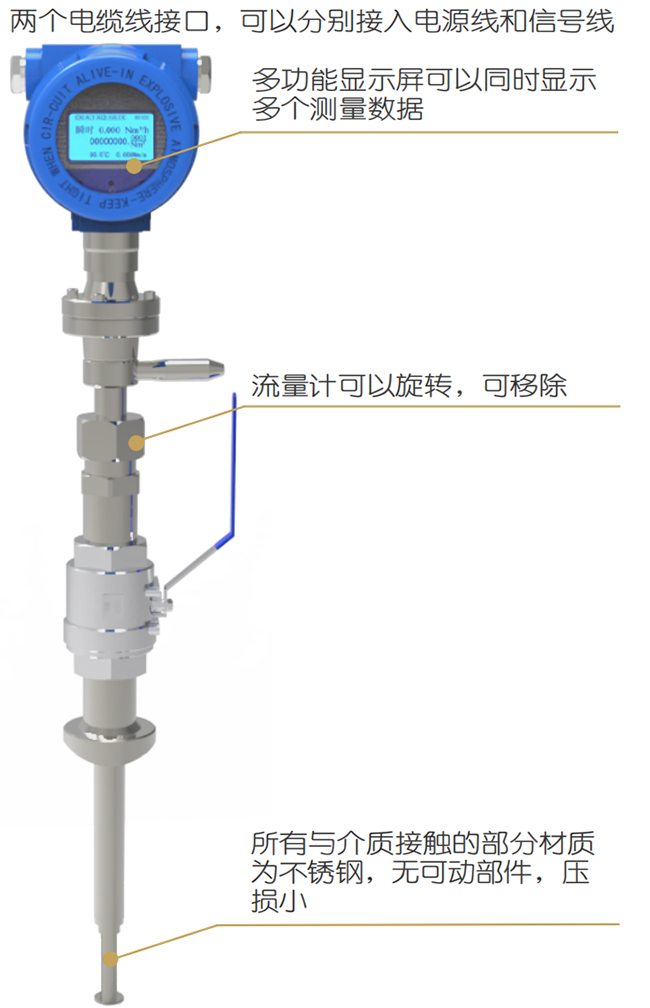 高壓熱式氣體質(zhì)量流量計結(jié)構(gòu)圖