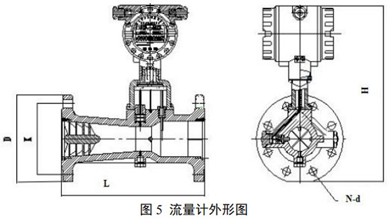 DN15旋進旋渦流量計外形圖
